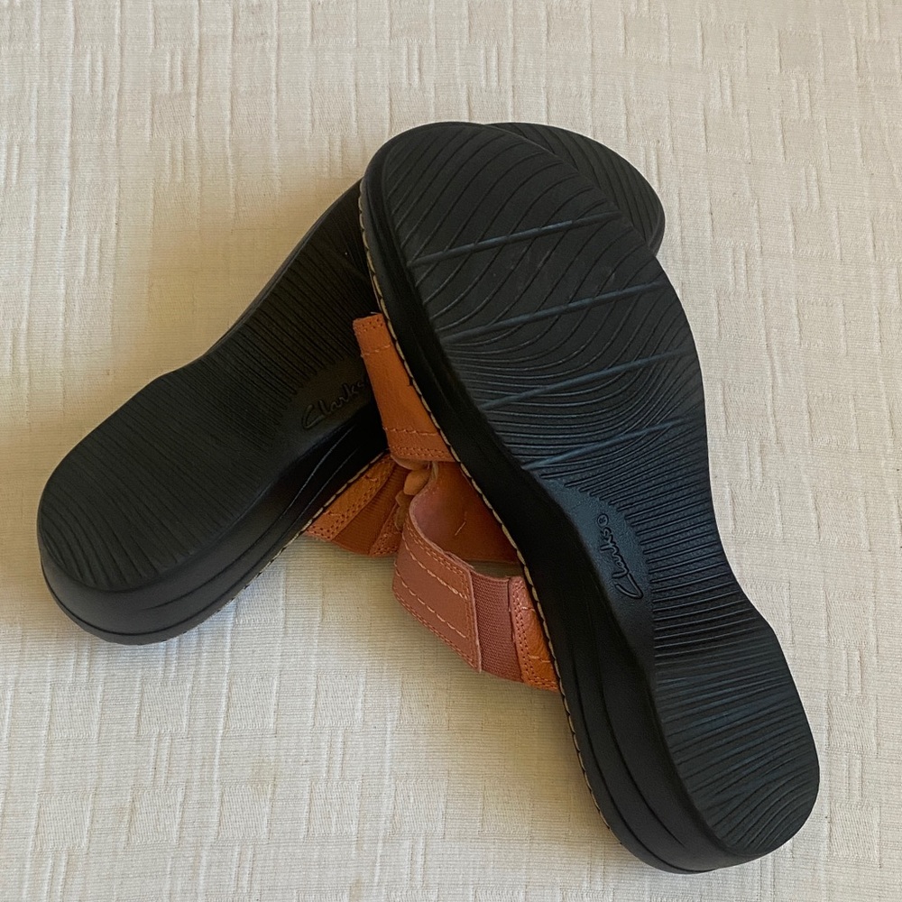 CLARKS  Pink Floral Double-Strap Slide Sandals - Picture 5 of 8